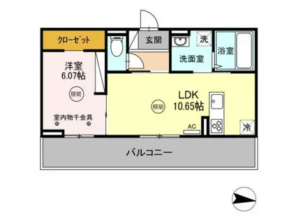 LUSSOIII(1LDK/2階)の間取り写真