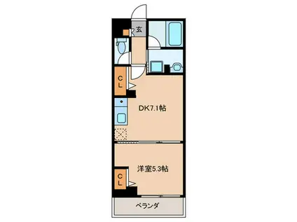 ブリックスハウス天満(1DK/3階)の間取り写真