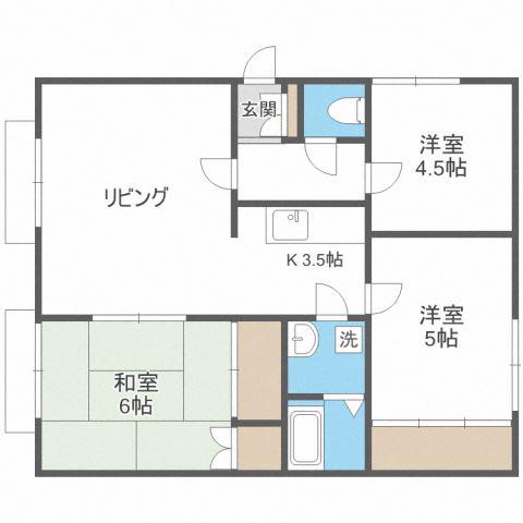 フェリシモヒルズ(3LDK/2階)の間取り写真