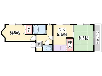 エクレールIII(2DK/1階)の間取り写真