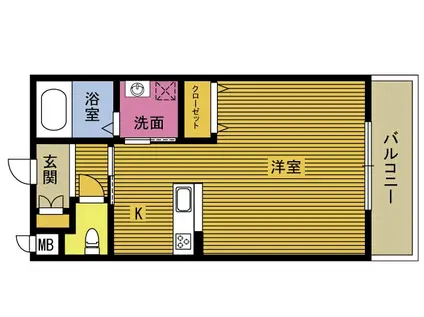 アディーショコラ(ワンルーム/1階)の間取り写真