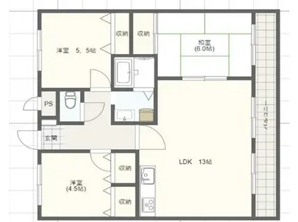 COZY COURT M(3LDK/3階)の間取り写真