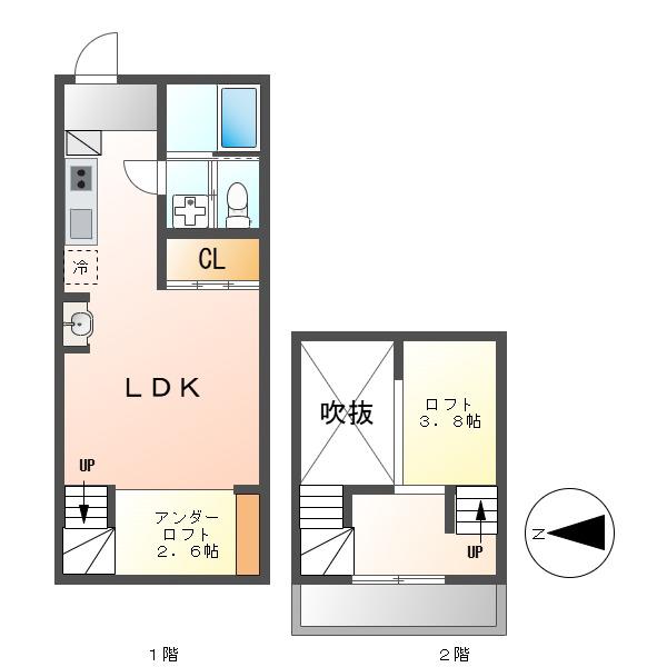 RADIANCE築地口(1LDK/1階)の間取り写真