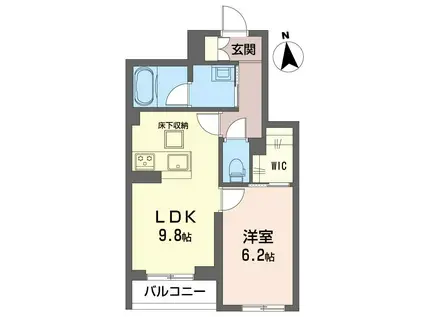 ジェミネ(1LDK/1階)の間取り写真