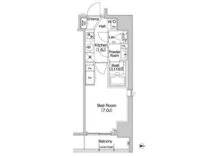 コンフォリア錦糸町(1K/6階)の間取り写真
