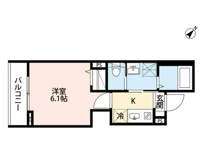 LOTUS SAGAMIGAOKA(1K/2階)の間取り写真