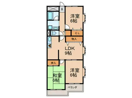 グリーンテラス(3LDK/4階)の間取り写真