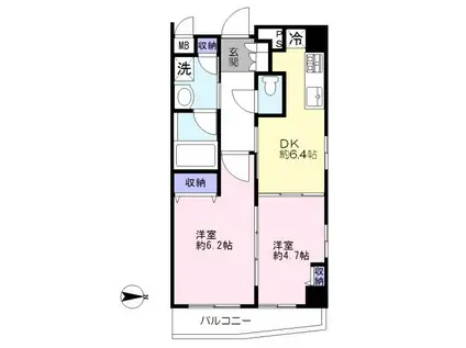 アーバンファースト両国(2DK/9階)の間取り写真