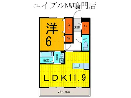 カーサ デル ジラソーレ(1LDK/3階)の間取り写真