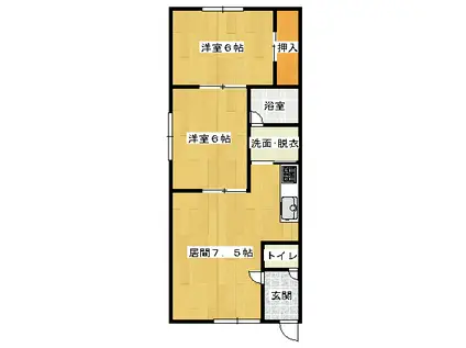 M&A寿(2DK/2階)の間取り写真