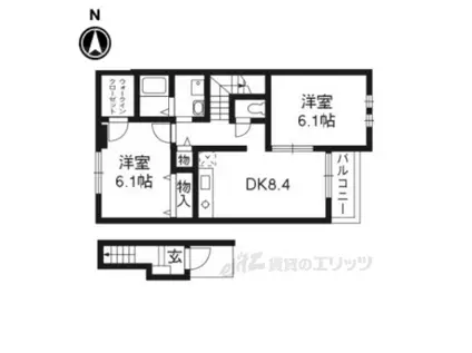 キャピタルハウス(2LDK/2階)の間取り写真