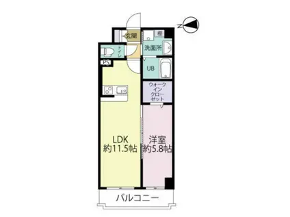 エルグランド二日市(1LDK/5階)の間取り写真