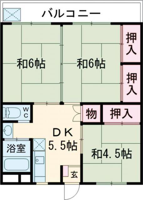 国崎ビル3(3DK/4階)の間取り写真