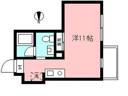 メゾンド秀和(ワンルーム/2階)の間取り写真