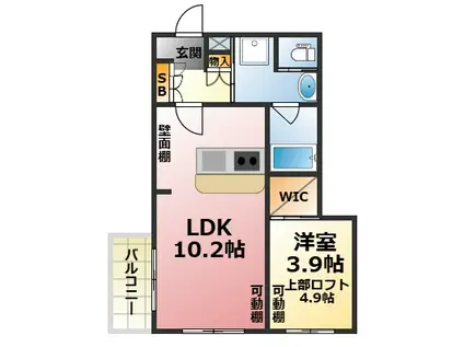GRAN KOBERIA津門大箇町(1LDK/1階)の間取り写真