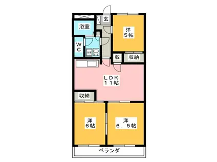 M・アリージェンス(3LDK/3階)の間取り写真