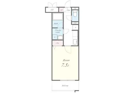 グラント塚口(1K/1階)の間取り写真