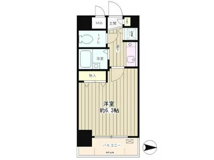 パークヒルズ落合(1K/5階)の間取り写真