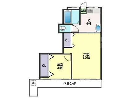 MKマンション(2K/4階)の間取り写真