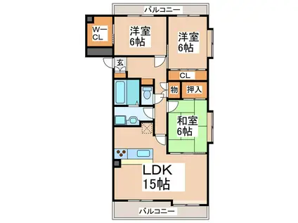 プレシャスコート壱番館(3LDK/5階)の間取り写真