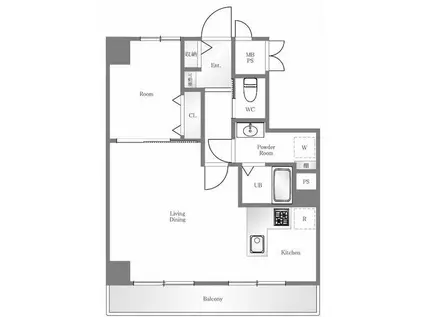 月島ホームズ(1LDK/12階)の間取り写真