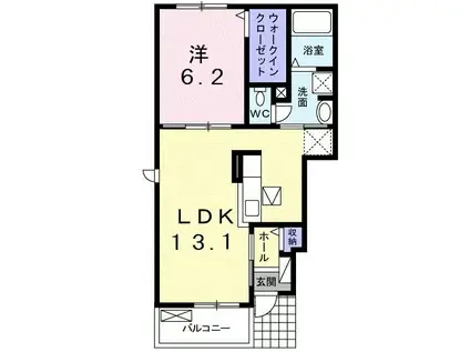 モルゲンロートII(1LDK/1階)の間取り写真