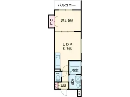 クリエオーレ藤阪中町I(1LDK/1階)の間取り写真