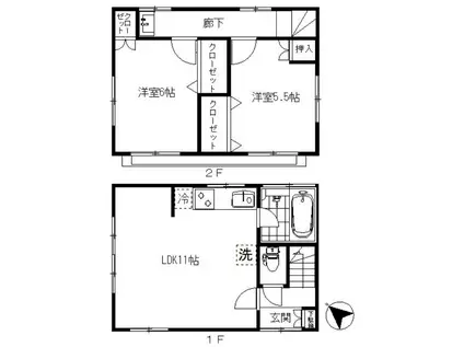 下井草2丁目戸建て(2LDK/1階)の間取り写真