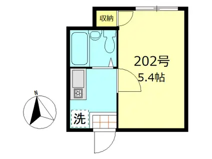 オリンピア亀戸(1K/2階)の間取り写真