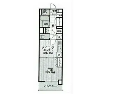 ライオンズプラザ池袋(1DK/12階)の間取り写真