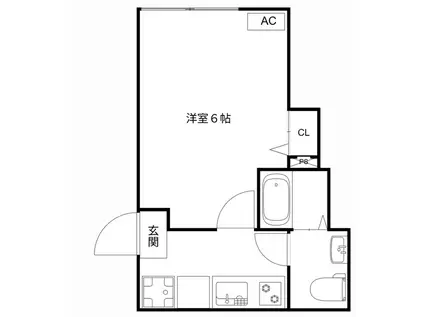 MQUARTO船堀II(1K/2階)の間取り写真
