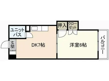 第3若宮ビル(1DK/3階)の間取り写真