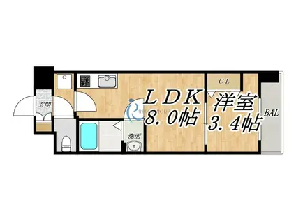 MV.MS大阪新加美(1LDK/4階)の間取り写真