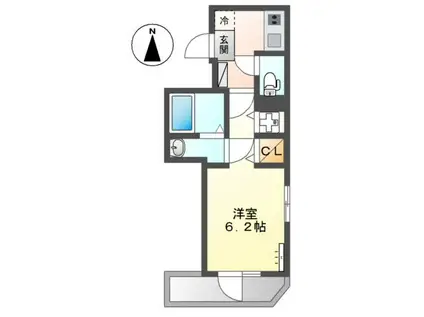 NEW SOLEIL NAKANOBU(1K/4階)の間取り写真