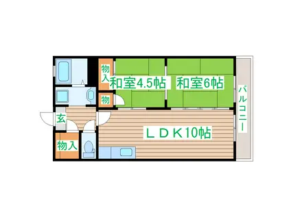 ファミール愛宕(2LDK/3階)の間取り写真