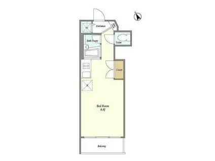 プレミアステージ大崎(ワンルーム/6階)の間取り写真