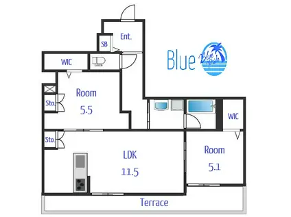 LA GRACIEUSE(2LDK/1階)の間取り写真