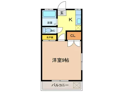 のびハウス(1K/1階)の間取り写真