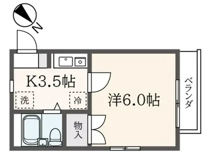 へーベルメゾン井上(1K/2階)の間取り写真