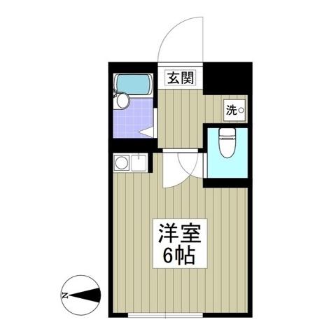 フラット5川崎大師(ワンルーム/4階)の間取り写真