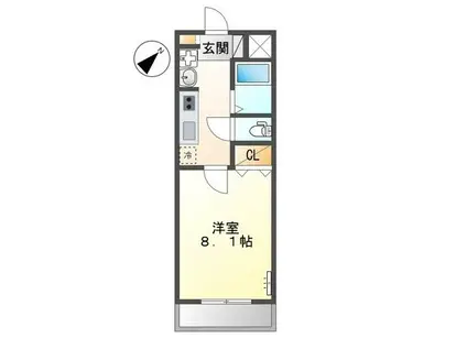 サンクロスロード(1K/3階)の間取り写真