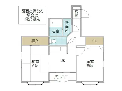 ラフォーレ並木(2DK/2階)の間取り写真