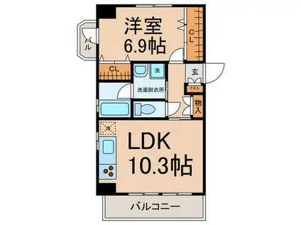 グランドノーザンクロス(1LDK/4階)の間取り写真