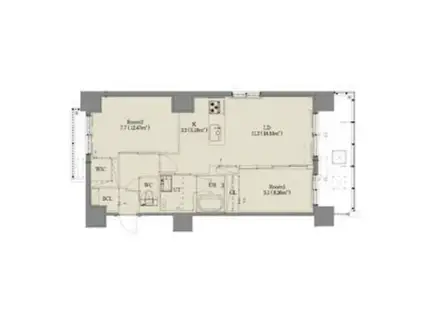 ジラフ大通西15プレミア(2LDK/6階)の間取り写真