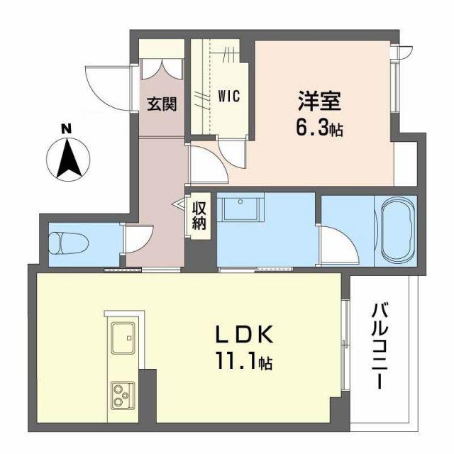 アメリス(1LDK/2階)の間取り写真
