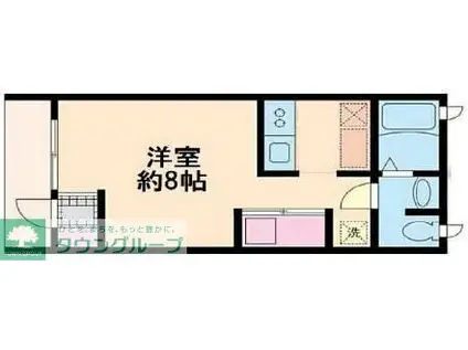 パークサイドテラス(1K/1階)の間取り写真