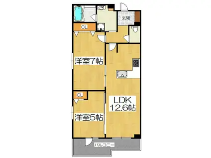 ロマンレジデンス(2LDK/3階)の間取り写真