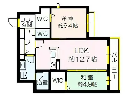 シャーメゾンティファヴィヴァン(2LDK/3階)の間取り写真