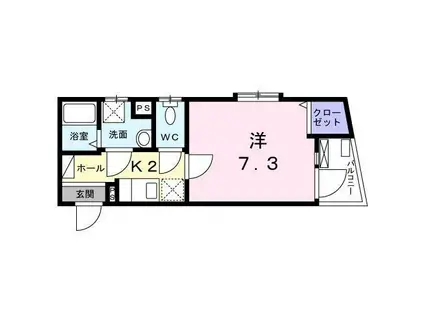 グリシーヌ(1K/3階)の間取り写真