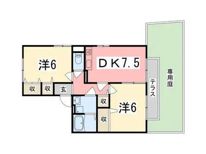 コンフォート春日(2DK/2階)の間取り写真